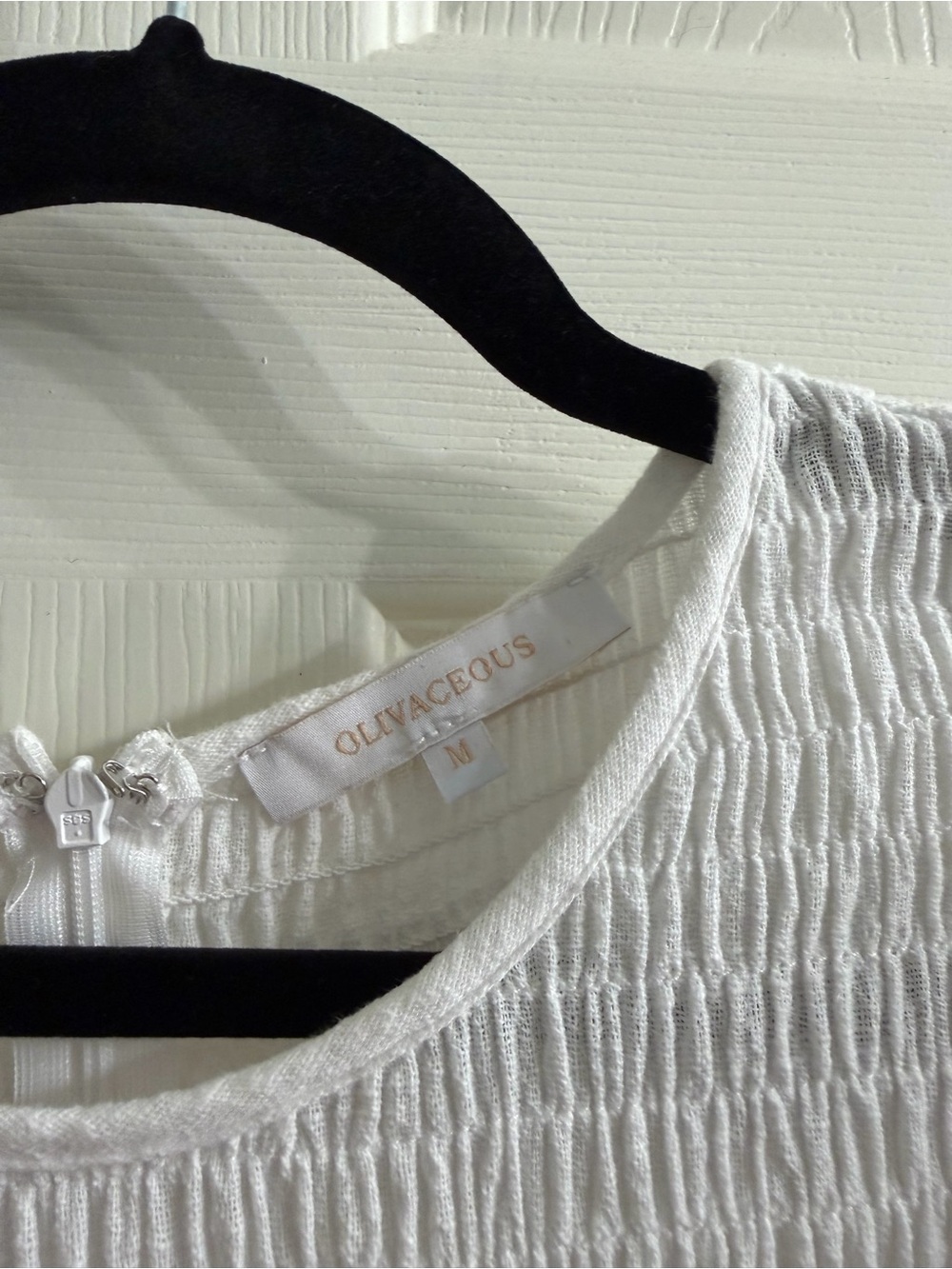 Olivaceous White Smocked Puff-Sleeve Maxi Dress - Picture 2 of 2